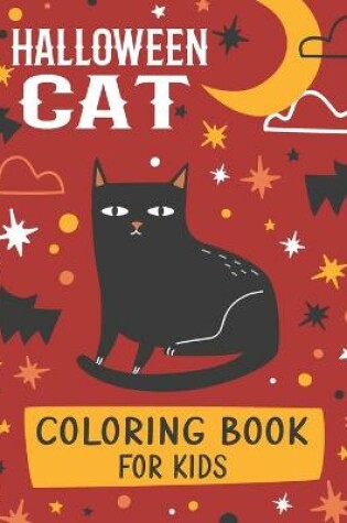 Cover of Halloween Cat Coloring Book For Kids