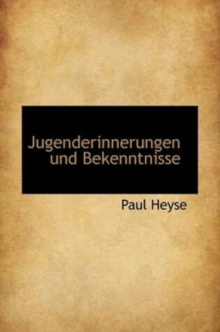 Cover of Jugenderinnerungen Und Bekenntnisse