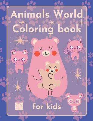 Book cover for Animals World Coloring book for kids
