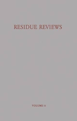 Book cover for Residue Reviews/Ruckstandsberichte