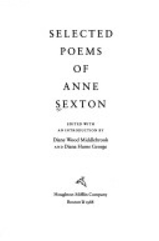 Cover of Selected Poems of Anne Sexton