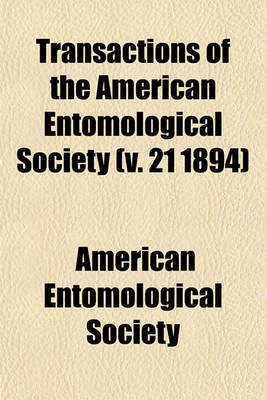 Book cover for Transactions of the American Entomological Society Volume 30