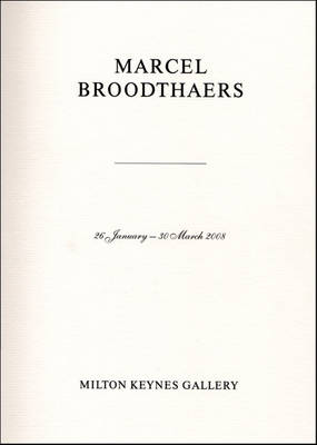 Book cover for Marcel Broodthaers