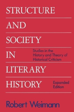 Cover of Structure and Society in Literary History