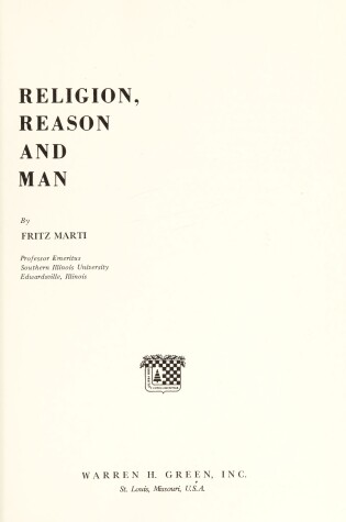 Cover of Religion, Reason and Man