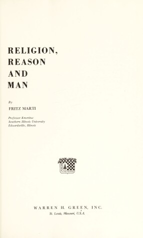 Book cover for Religion, Reason and Man