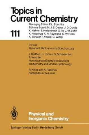 Cover of Physical and Inorganic Chemistry