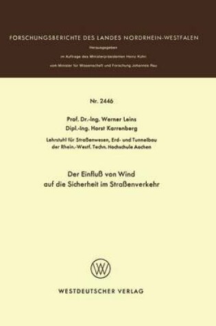 Cover of Der Einfluss Von Wind Auf Die Sicherheit Im Strassenverkehr