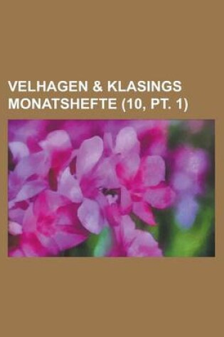 Cover of Velhagen & Klasings Monatshefte (10, PT. 1 )