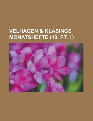 Book cover for Velhagen & Klasings Monatshefte (10, PT. 1 )