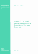 Book cover for Canon 17 CIC 1983 and the Hermeneutical Principles of Bernard Lonergan