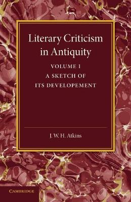 Book cover for Literary Criticism in Antiquity: Volume 1, Greek