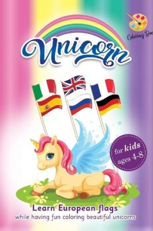 Cover of Unicorn coloring book for kids ages 4-8