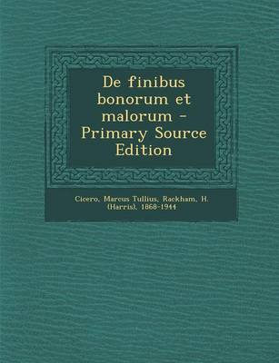 Book cover for de Finibus Bonorum Et Malorum - Primary Source Edition