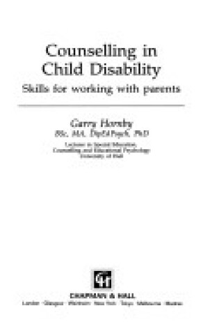 Cover of Disability Counselling