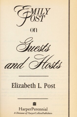 Cover of Emily Post on Guests and Hosts