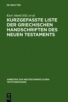 Book cover for Kurzgefasste Liste Der Griechischen Handschriften Des Neuen Testaments