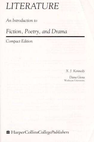 Cover of Literature: an Intro to Fiction, Poetry and Drama - Compact Editi