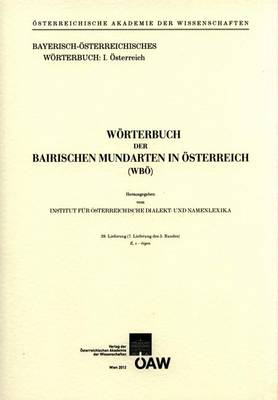 Cover of Worterbuch Der Bairischen Mundarten in Osterreich 39. Lieferung