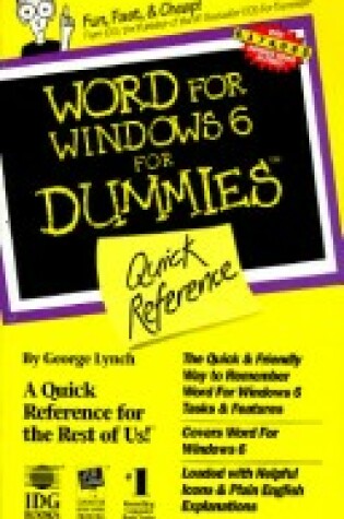 Cover of Word 6 for Windows For Dummies Quick Reference