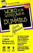 Book cover for Word 6 for Windows For Dummies Quick Reference