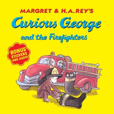 Book cover for Curious George and the Firefighters: With Bonus Stickers and Audio
