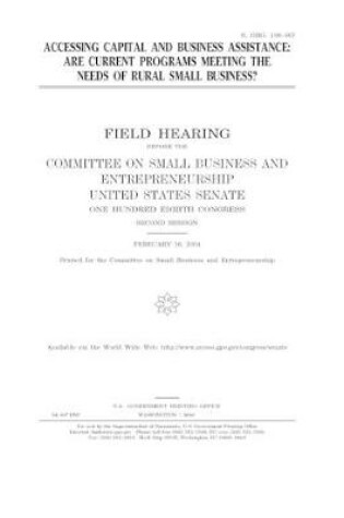 Cover of Accessing capital and business assistance