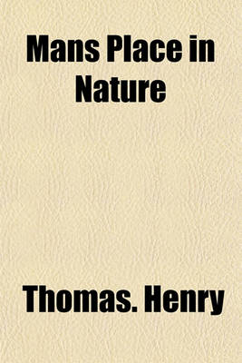 Book cover for Mans Place in Nature