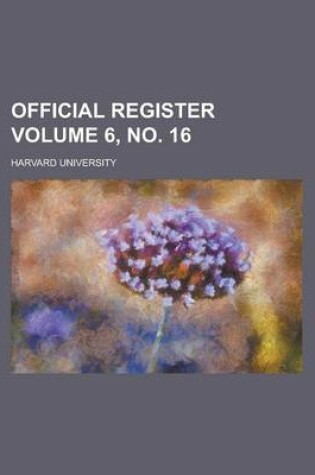 Cover of Official Register Volume 6, No. 16