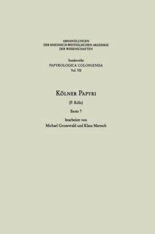 Cover of Koelner Papyri