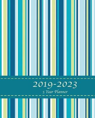 Book cover for 2019-2023 Five Year Planner- Blue and green stripes
