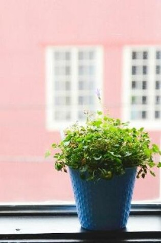 Cover of Charming Green Plant in a Blue Pot on a Windowsill Journal