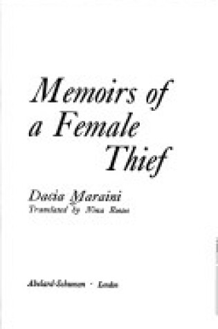 Cover of Memoirs of a Female Thief