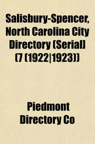 Cover of Salisbury-Spencer, North Carolina City Directory (Serial] (7 (1922-1923))