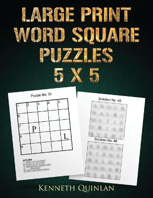 Book cover for Large Print Word Square Puzzles - 5 x 5