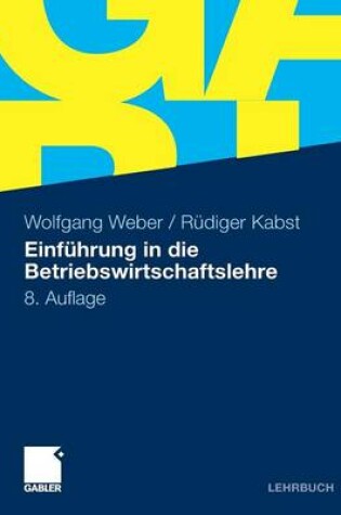 Cover of Einfuhrung in Die Betriebswirtschaftslehre