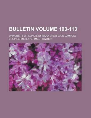 Book cover for Bulletin Volume 103-113