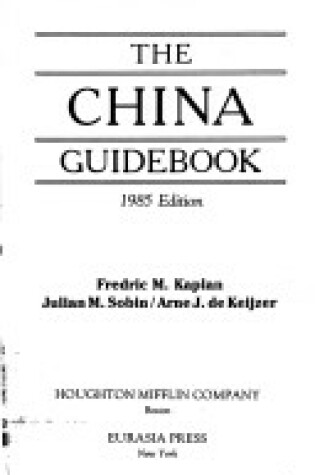 Cover of Dekeijzer China Gde Book 1985 Pa