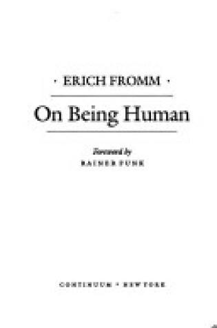 Cover of On Being Human