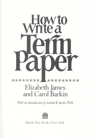 Cover of How to Write a Term Paper