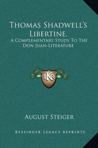 Cover of Thomas Shadwell's Libertine.