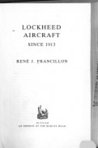 Cover of Lockheed Aircraft Since 1913