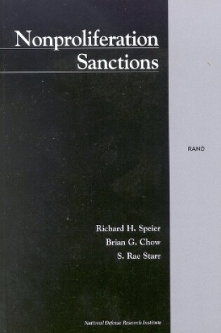 Cover of Nonproliferation Sanctions