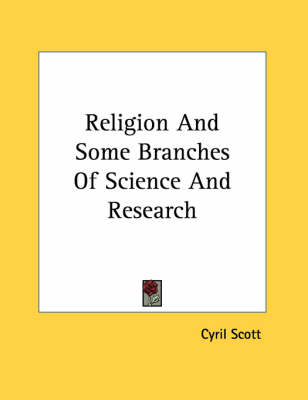 Book cover for Religion and Some Branches of Science and Research