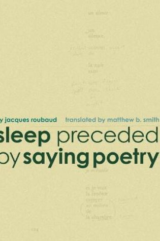 Cover of Sleep Preceded by Saying Poetry