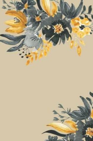 Cover of Black and Gold Watercolor Floral Lined Undated Journal