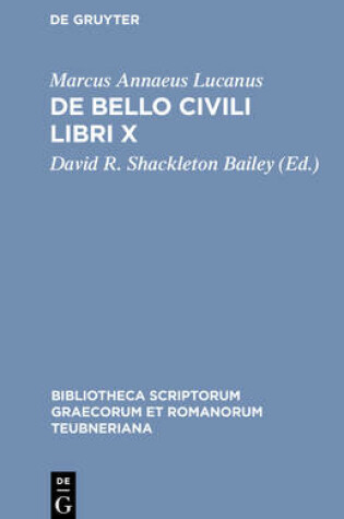 Cover of de Bello Civili Libri X