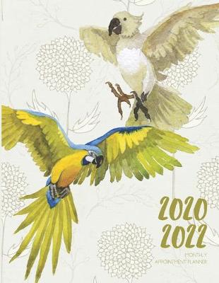 Book cover for 2020-2022 Three 3 Year Planner Watercolor Parrot Monthly Calendar Gratitude Agenda Schedule Organizer