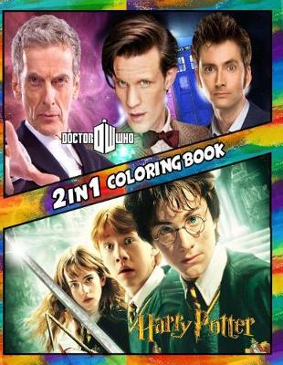 Book cover for 2 in 1 Coloring Book Doctor Who and Harry Potter