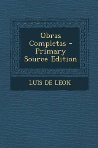 Cover of Obras Completas - Primary Source Edition